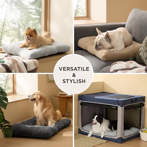 Washable XL Dog Bed for Crate (41"L x 27"W x 3"Th (XL-Crate) / Dark Gray)