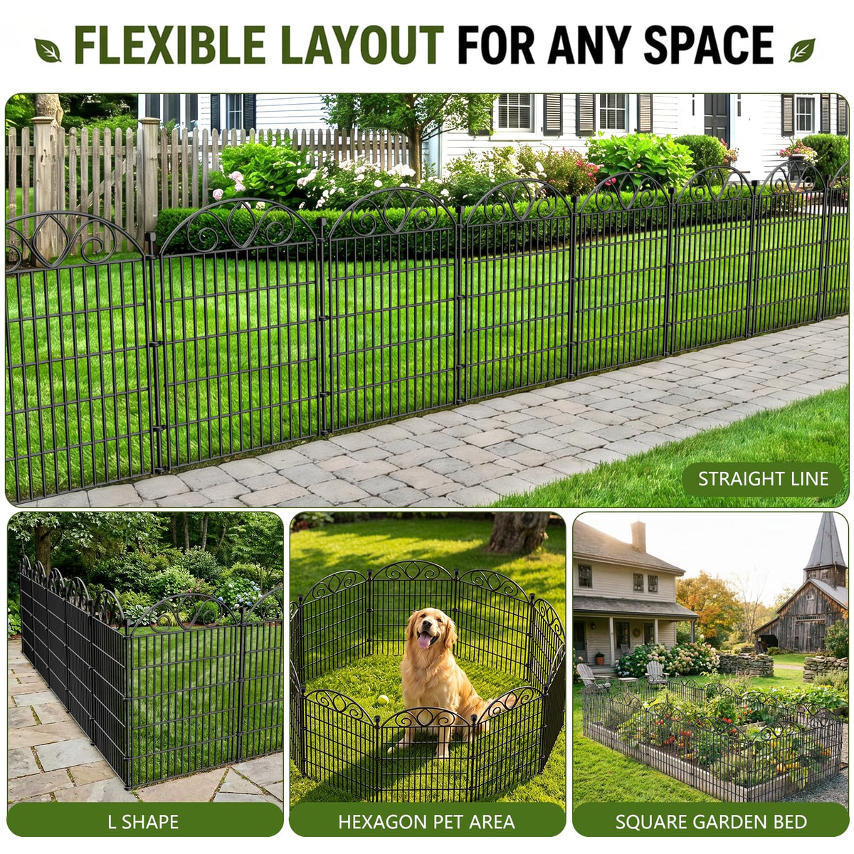 No Dig Garden Fence Outdoor for Yard (44 in(H) X 23.6 ft(L))