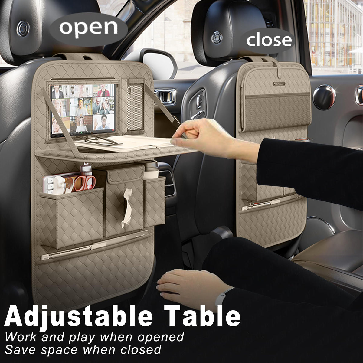 Car Seat Organizers (Woven Beige / 2 Pcs)