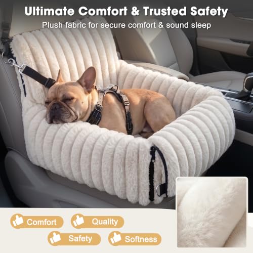 6-in-1 Dog Car Seat for Small/Medium Dogs up to 23 lbs, Beige (Beige)