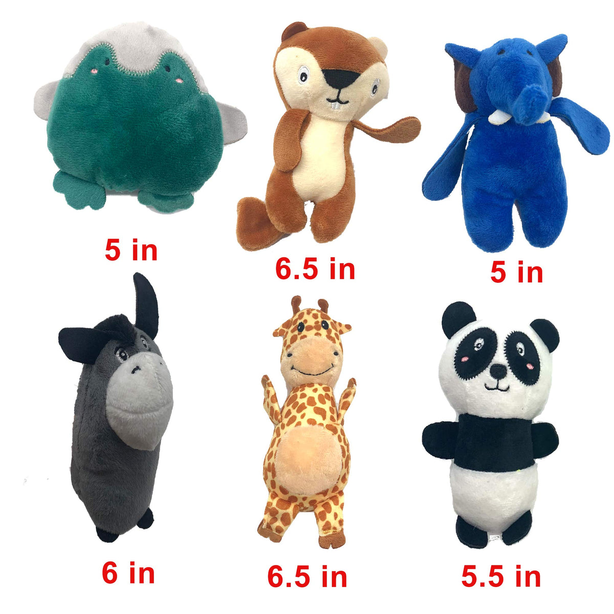 12 Pack Plush Animal Dog Toy (12 Pack Animals)