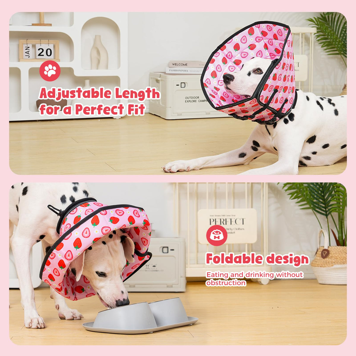 Soft Dog Cone Drawstring (Strawberry / M)