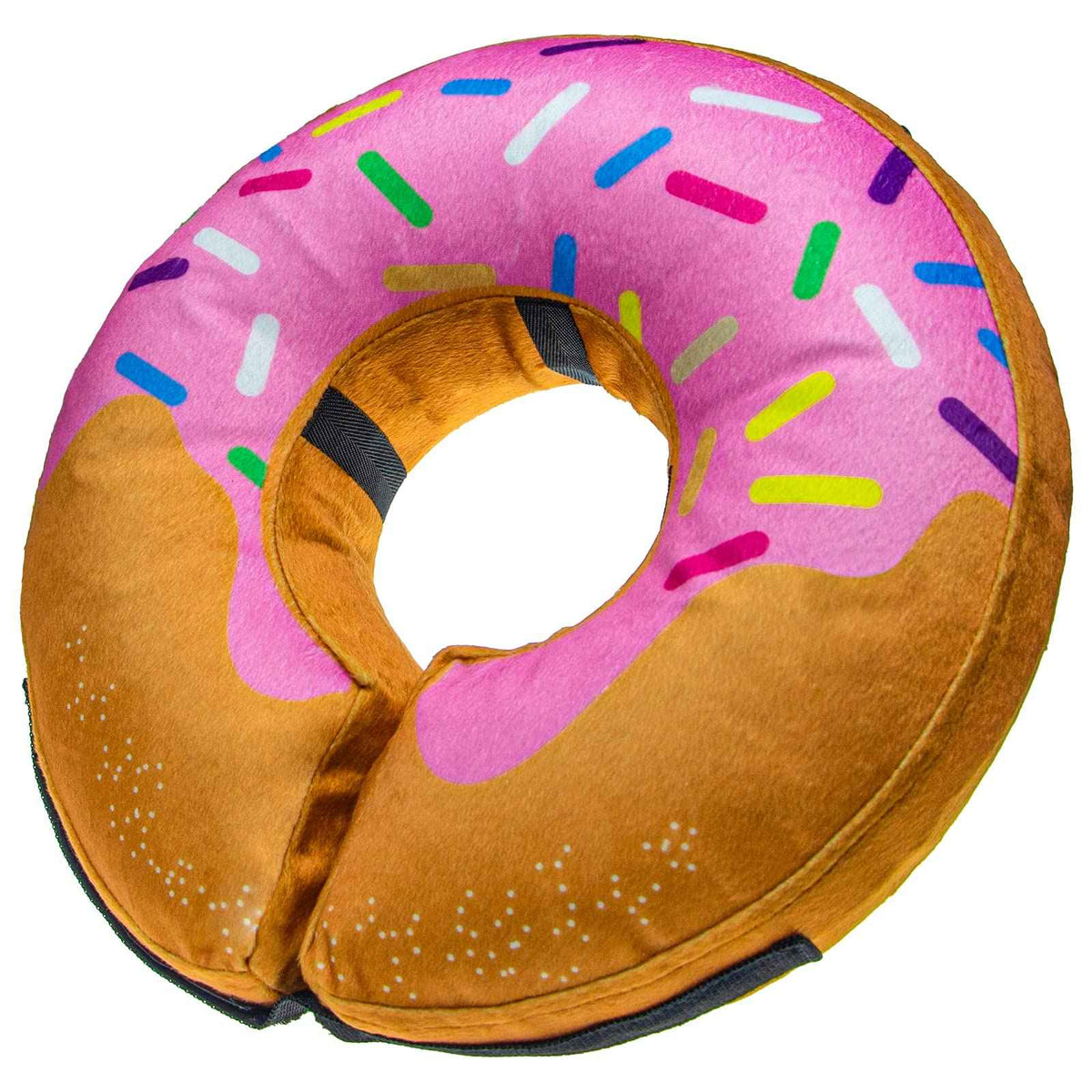 Inflatable Dog Cone Collar Alternative After Surgery Large (Donut-Strawberry / Large [Neck:14"-18"])