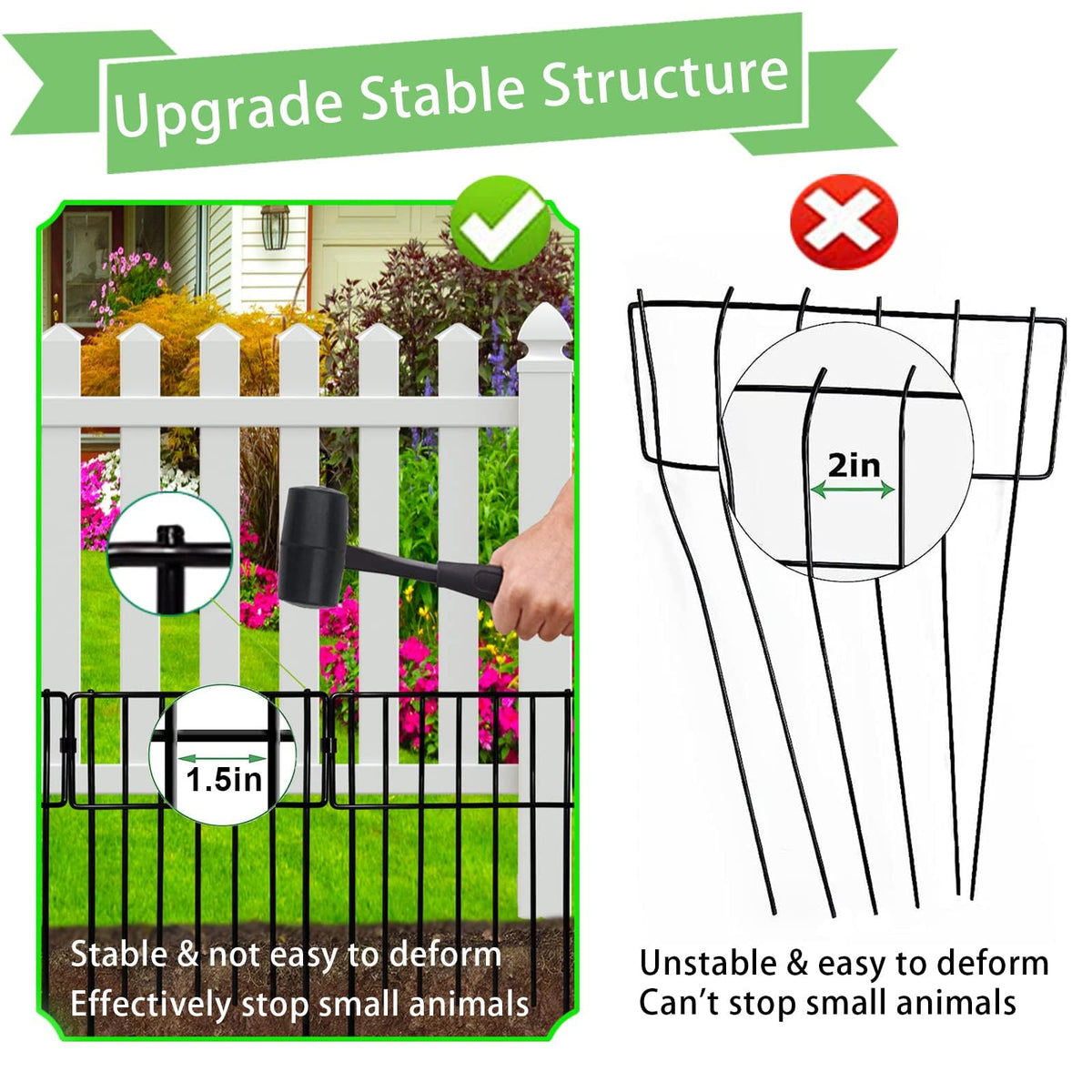 Animal Barrier Fence (Black / 26 Pack,26Ft)