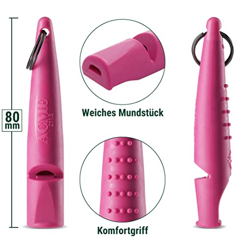 Alpha 210.5 Professional Dog Training Whistle with Enhanced Ergonomic Grip. BPA (Magenta)