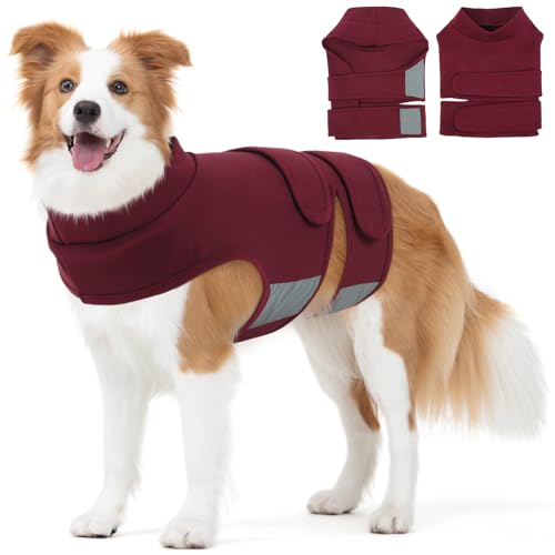 Calming Vest for Dogs Anxiety (Calm Burgundy / L (Chest 24.4-29.5"))