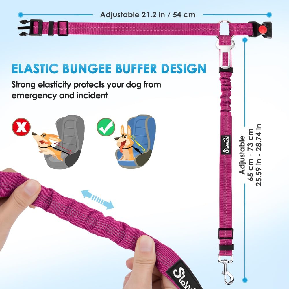 Dog Seat Belt for Car (I.Fushia)