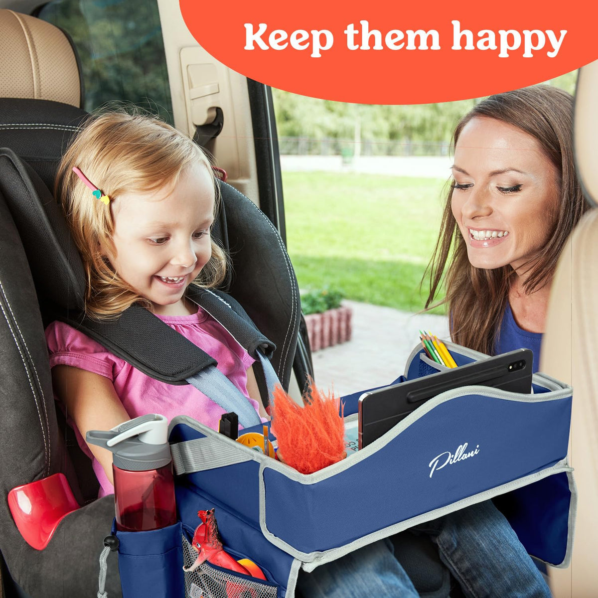 Kids Travel Tray for Car (Blue)
