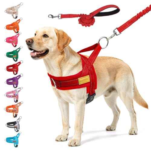 Dog Harness for Large Dogs (Red / L: Chest 26"-32")