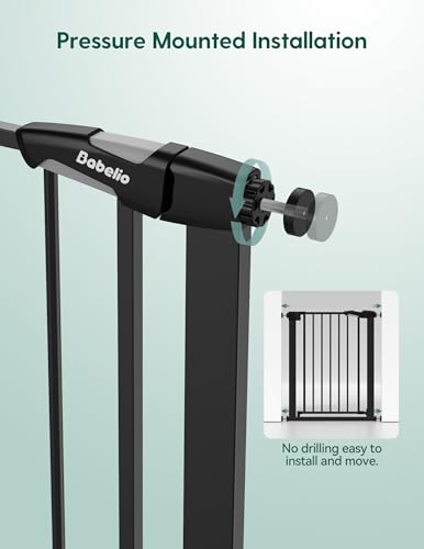 Bebelio 26 28.5" Narrow Baby Gate (Black / 30" Tall, 26-28.5" Wide)