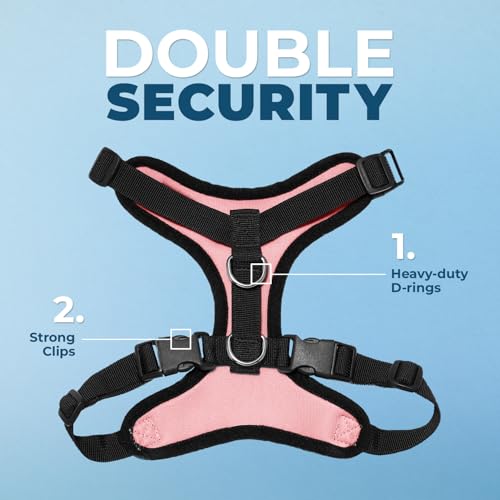 Voyager Step in Lock Cat Harness & Leash Set (Pink/Black Trim / S (Chest: 15 - 18"))