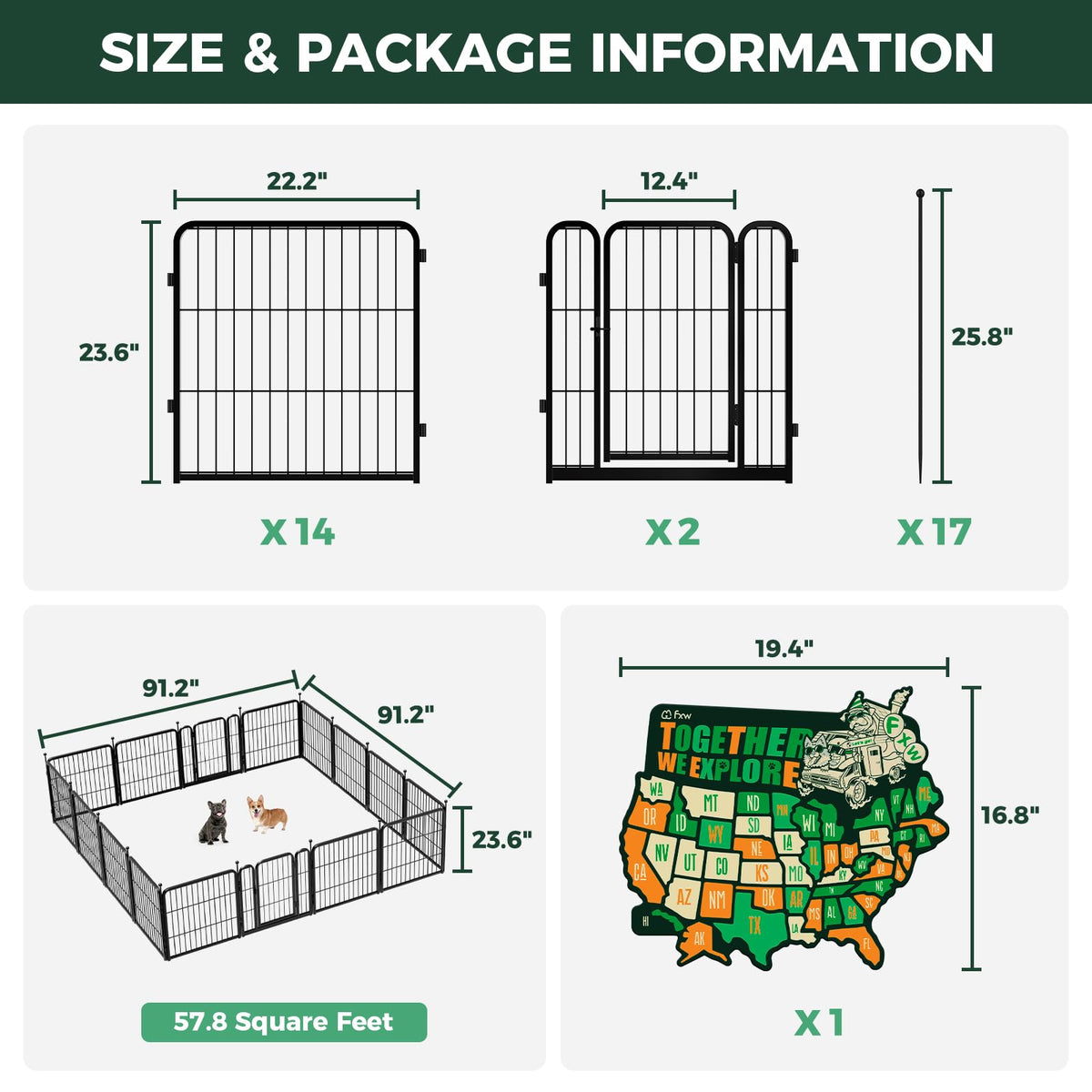 Rollick Dog Playpen with 50 (Black / 24"H)