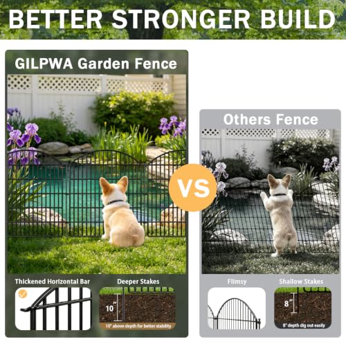 10 Panels Garden Fence Animal Barrier with Lock (33in(H) X 24ft(L))