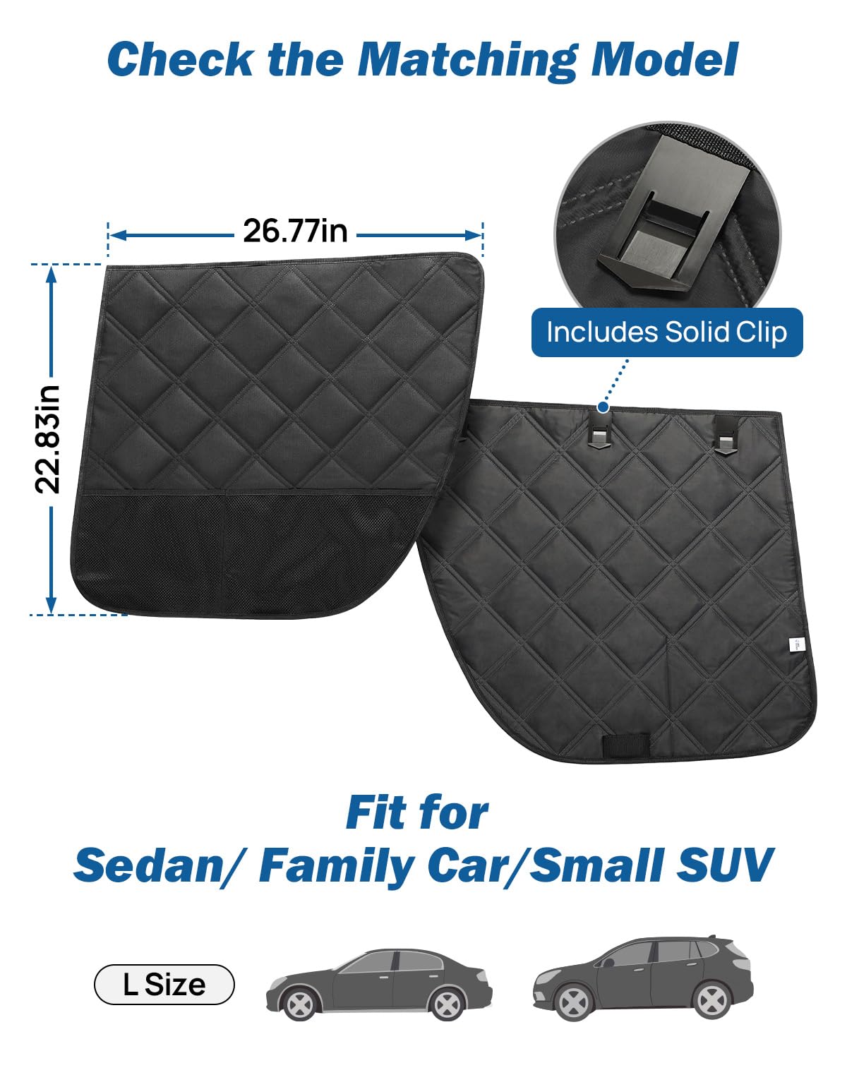 Car Door Protector for Dogs for Sedan (Fit for Sedan/ Family Car/ Small SUV)