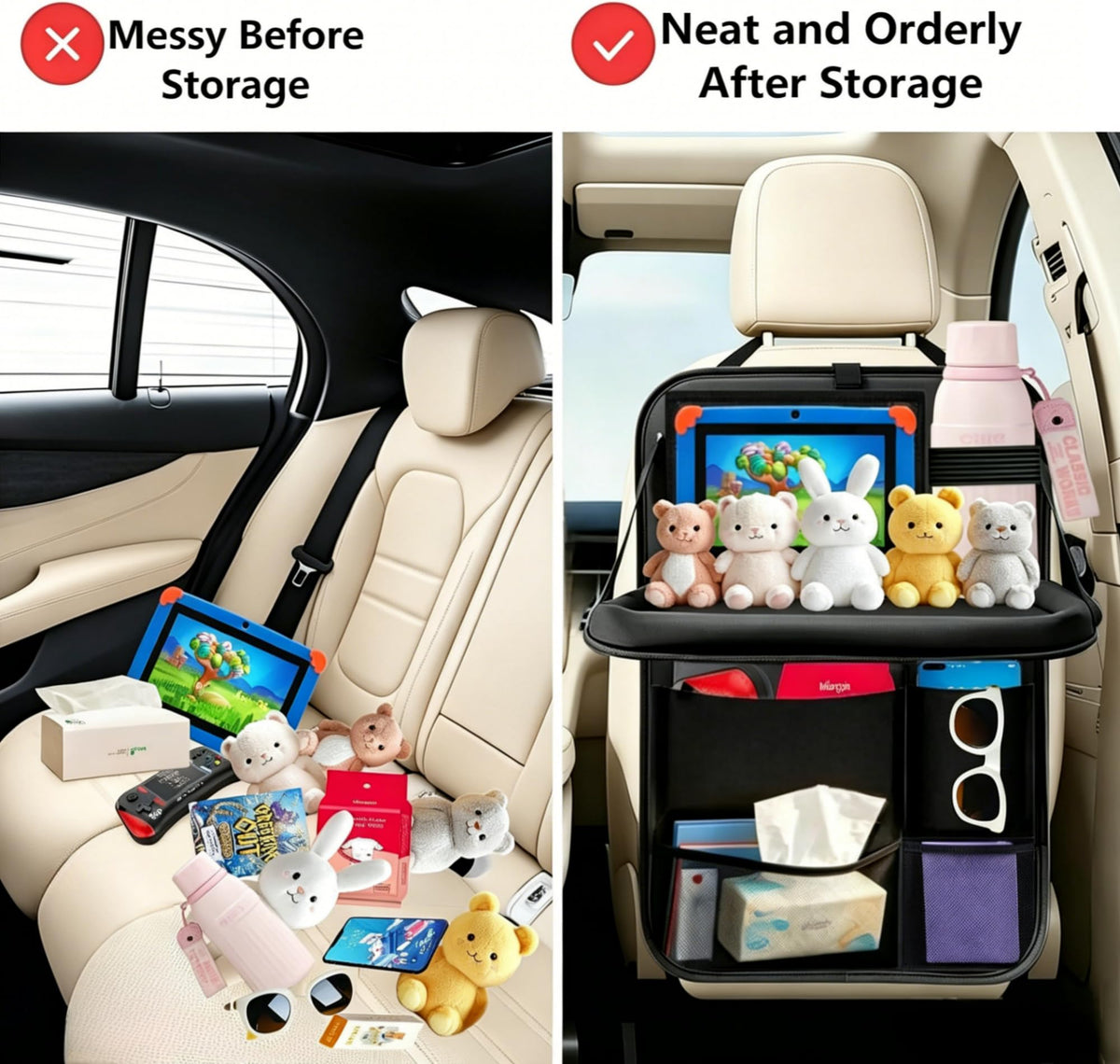 Car Seat Organizer Backseat Kick Mats Oxford Back Seat Protector