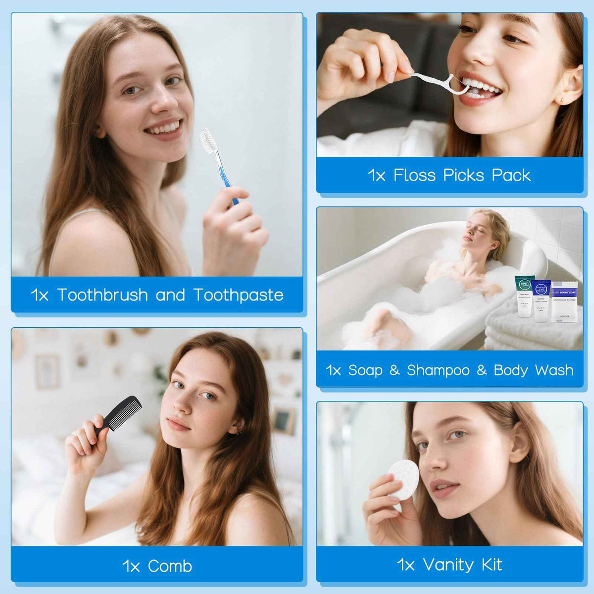 Toiletry Kits Travel Essentials Disposable Hygiene Bulk 8