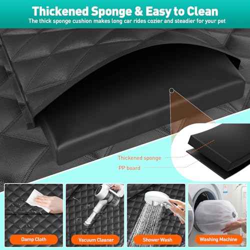 Dog Car Seat Cover for Back Seat (Thick Black / L - For Cars/SUV/ Sedans/MPV)