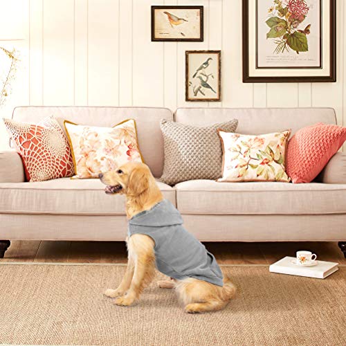 Fleece Dog Hoodie with Pouch (X-Large / Grey)
