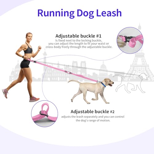 Hands Free Dog Leash by Kazazoo (Pink / L)