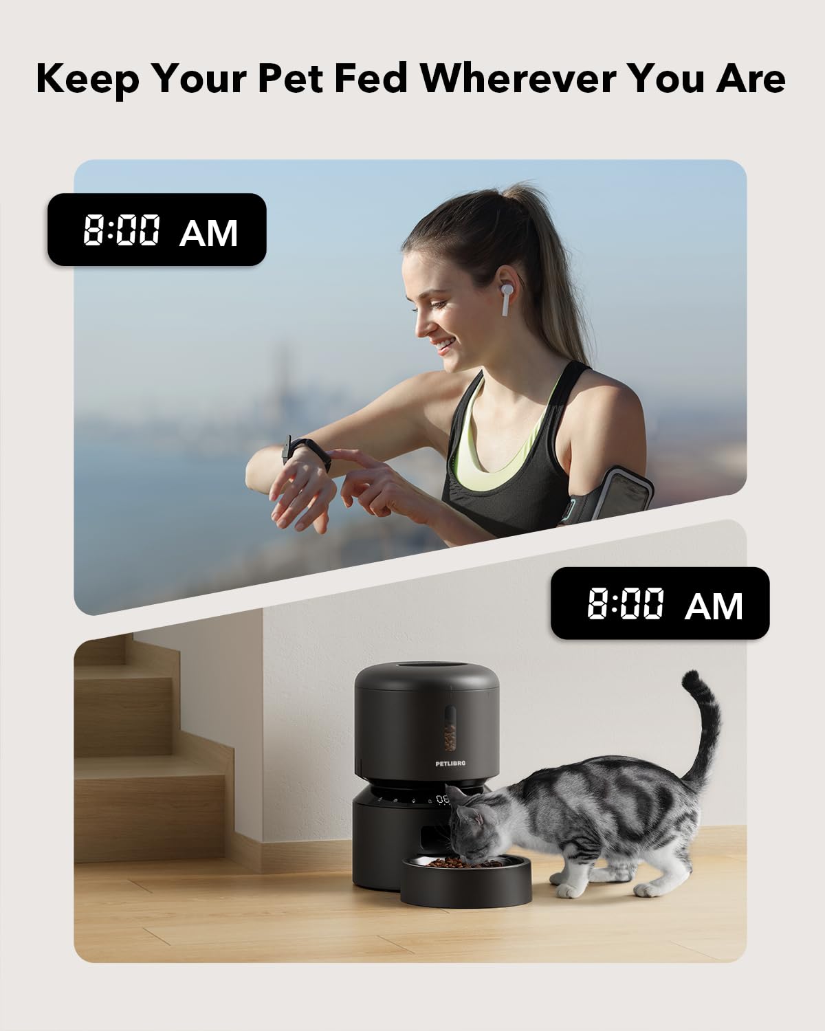 Automatic Cat Feeder (Black / 3l-basic No Cam&app)