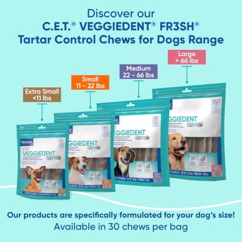 CET Veggiedent FR3SH Tartar Control Chews for Large Dogs Over 66 Pounds (Large Over 66lbs)