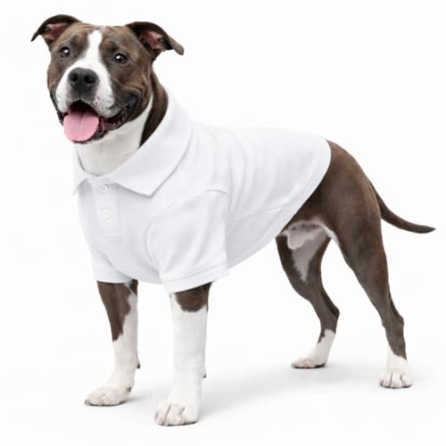 Basic Dog Polo Shirts Premium Cotton (L (-18lbs) / White)