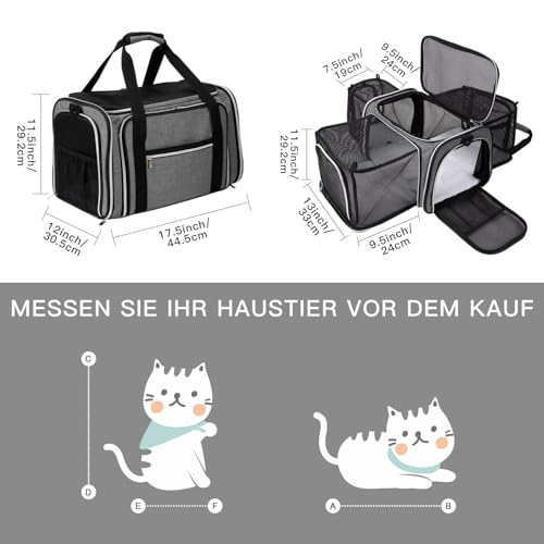 Cat Carrier Bag (Grey / 17.5"L x 12.0"W x 11.5"H)