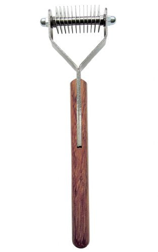 Original Dematting Undercoat Grooming Rake Stripper Tool for Dogs and Cats (12-Blade)