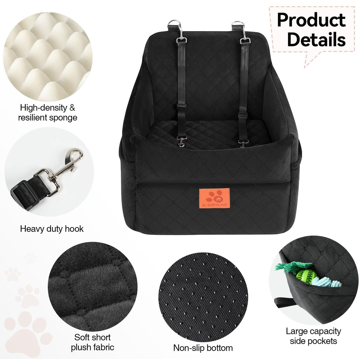 Dog Car Seat for Small (Black)