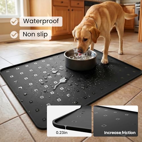 Silicone Pet Feeding Mat (black / 26*18)