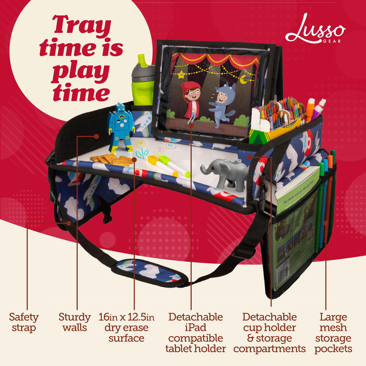 Kids Travel Tray for Car (Airplanes)