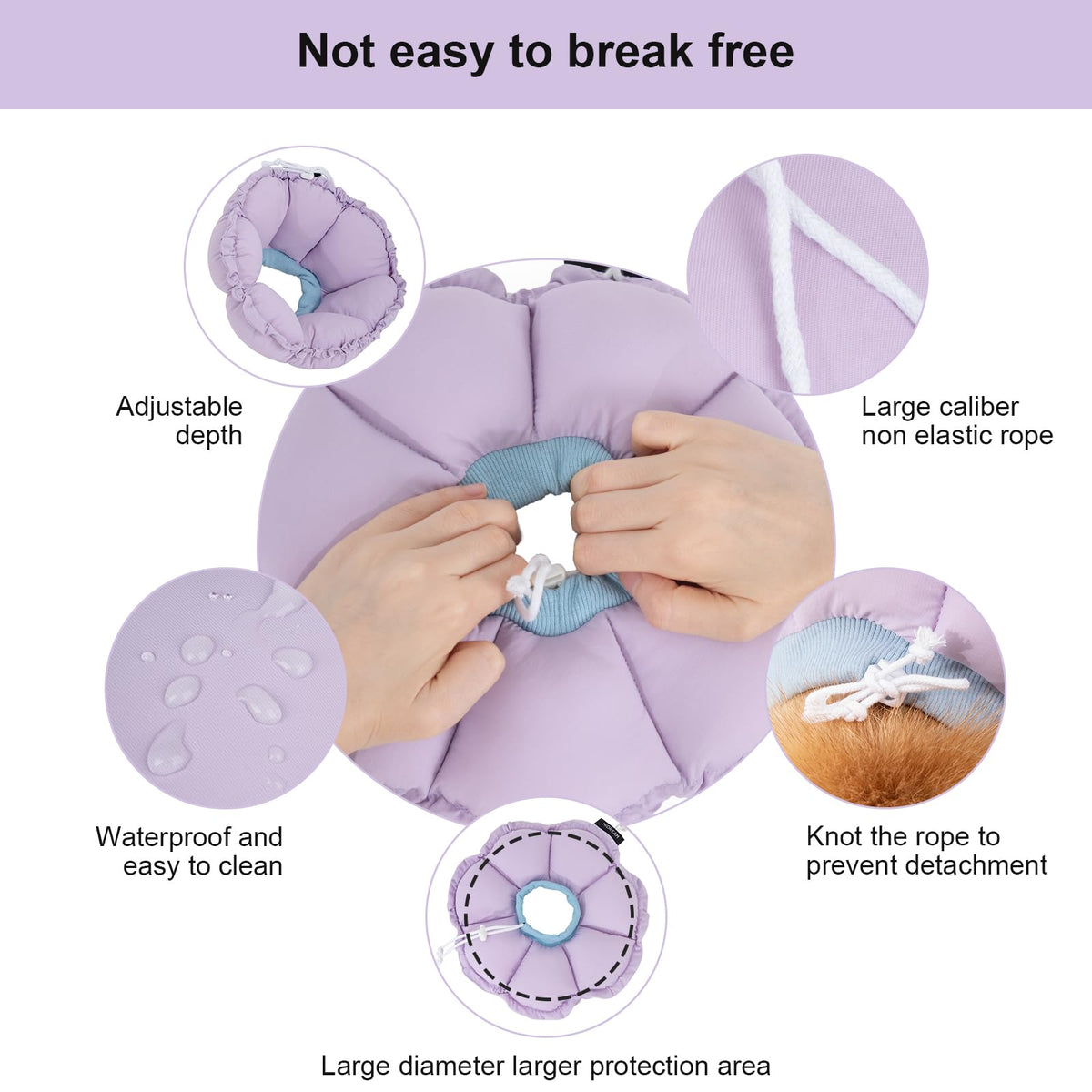 Dog Cone Collar Stress (XL-WideNeck / purple)