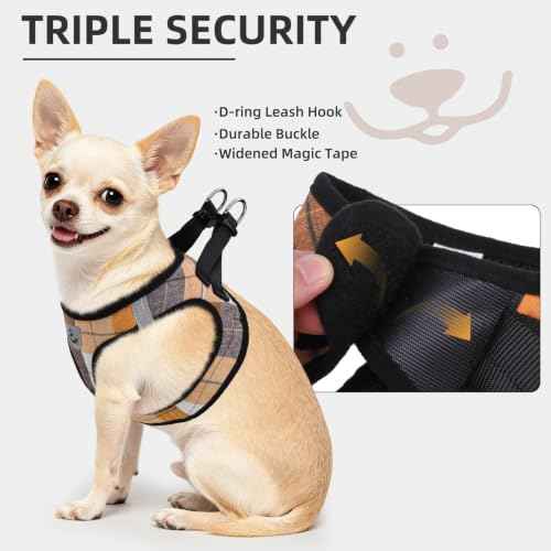 Dog Harness Collar and Leash Set No Pull for Small Medium Sized (Orange / XS (CHEST 13"-14.5"))