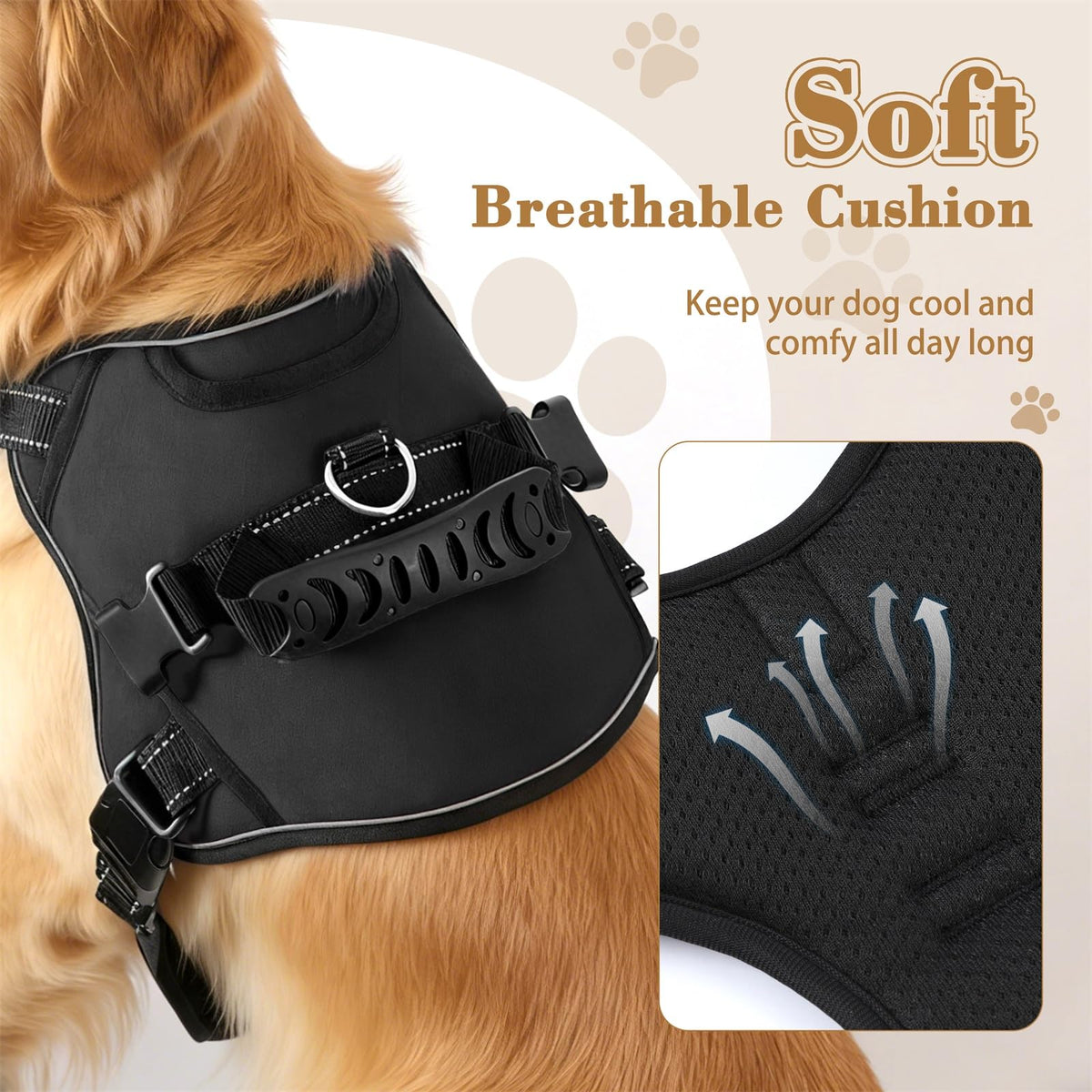 Dog Lift Harness (Black-1 / X-Large)