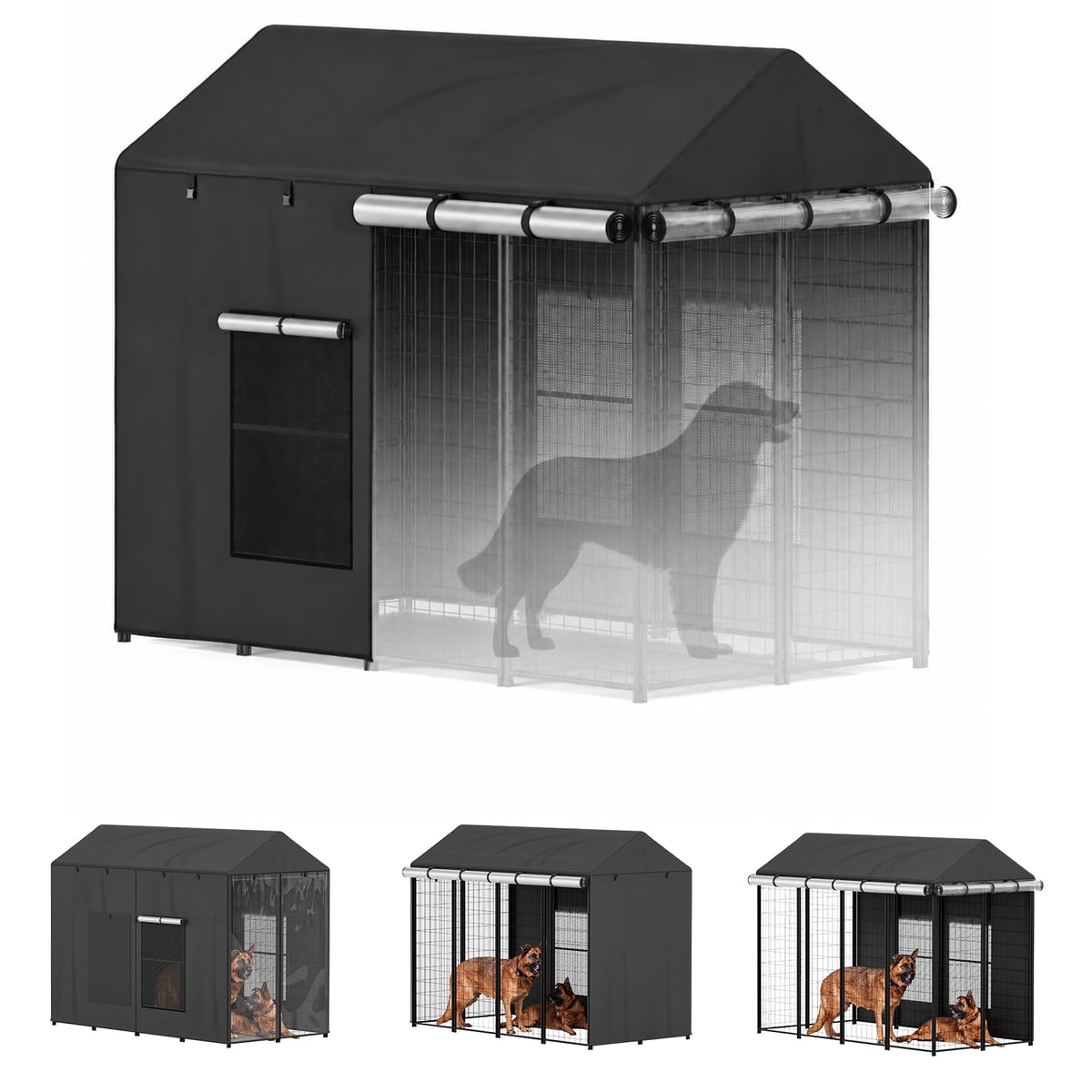 Outdoor Dog Kennel Cover 8'D x 4'W x 6'H (8'D x 4'W x 6'H)