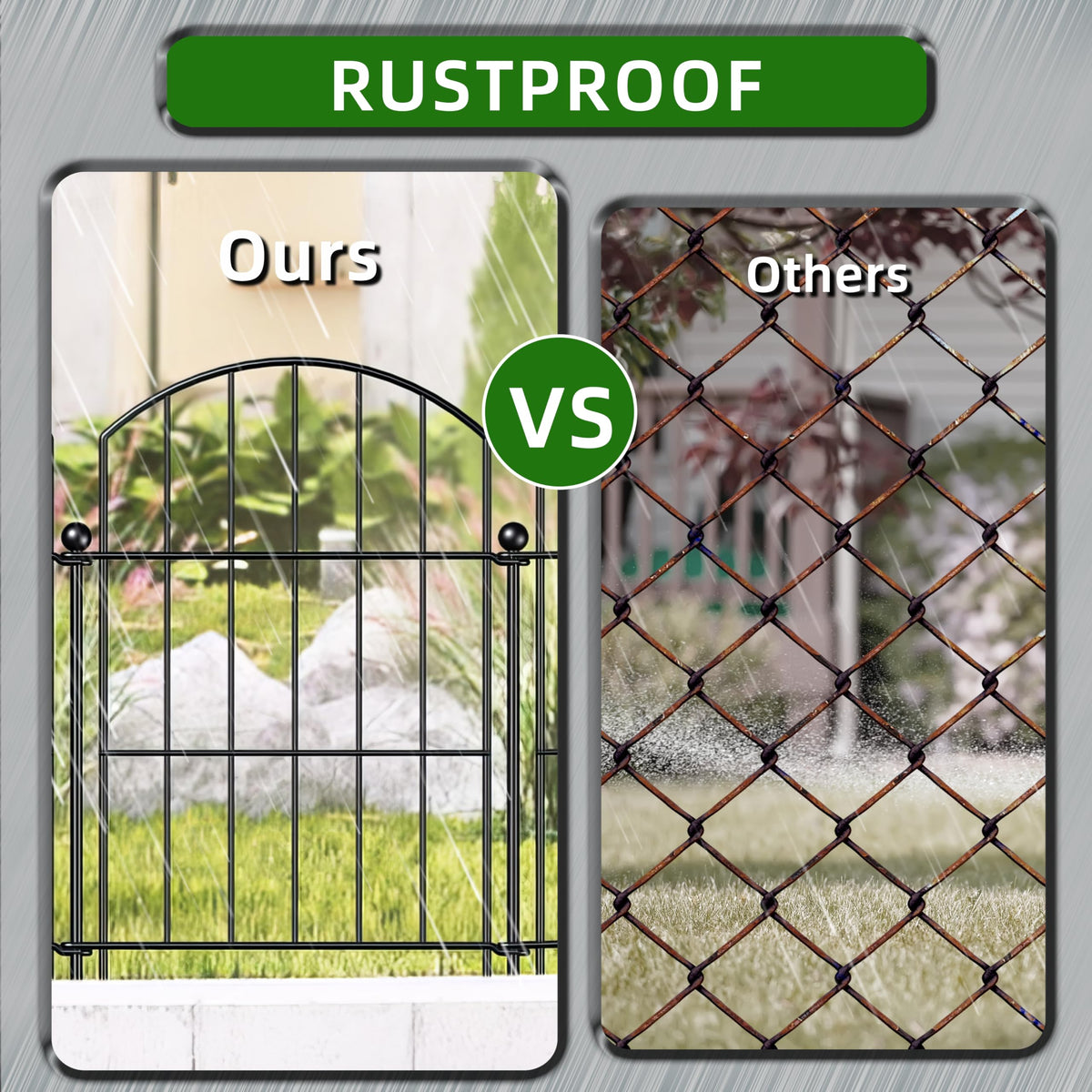 Metal Garden Fence 17 in x 20 ft (17"Hx20ft (20 panels))