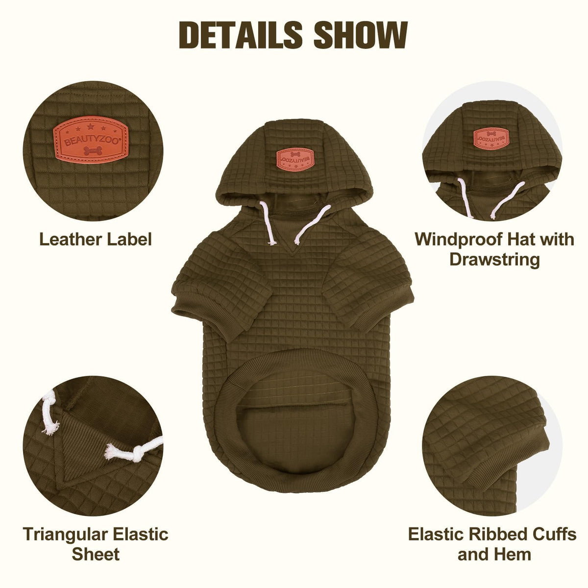 Dog Hoodies Sweater for Large Dogs (Army Green / XL (Back: 24",Chest: 34", Neck: 21"))