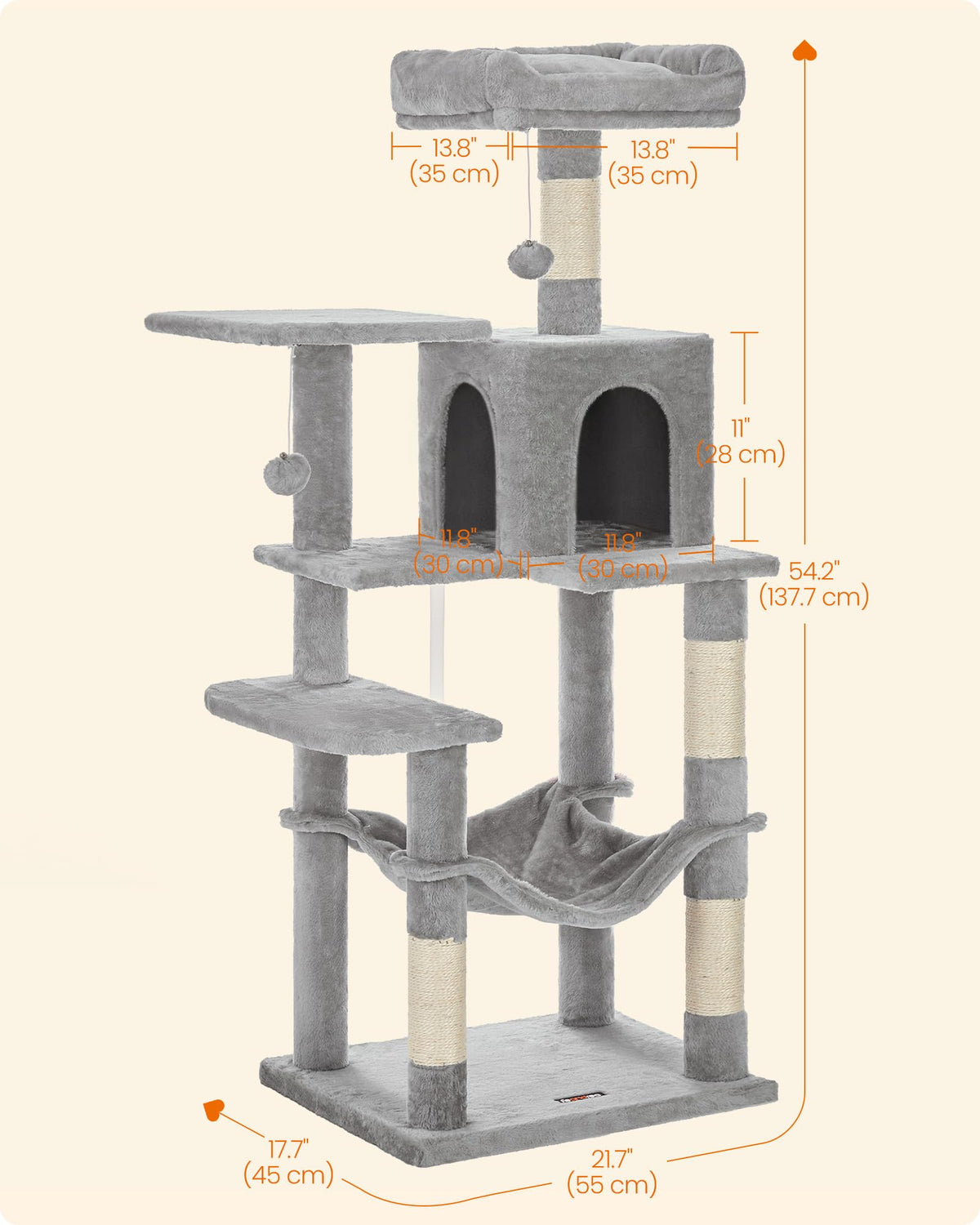 Cat Tree 54.2 (54.2 Inches / Light Gray)
