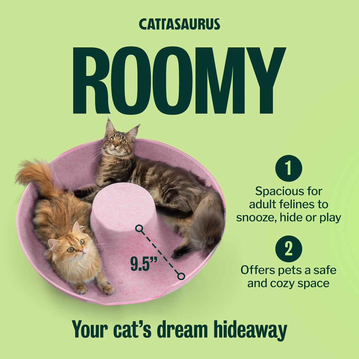 Peekaboo Cat Cave Donut for Multiple & Large Cats up to 30 (Pink / Jumbo)