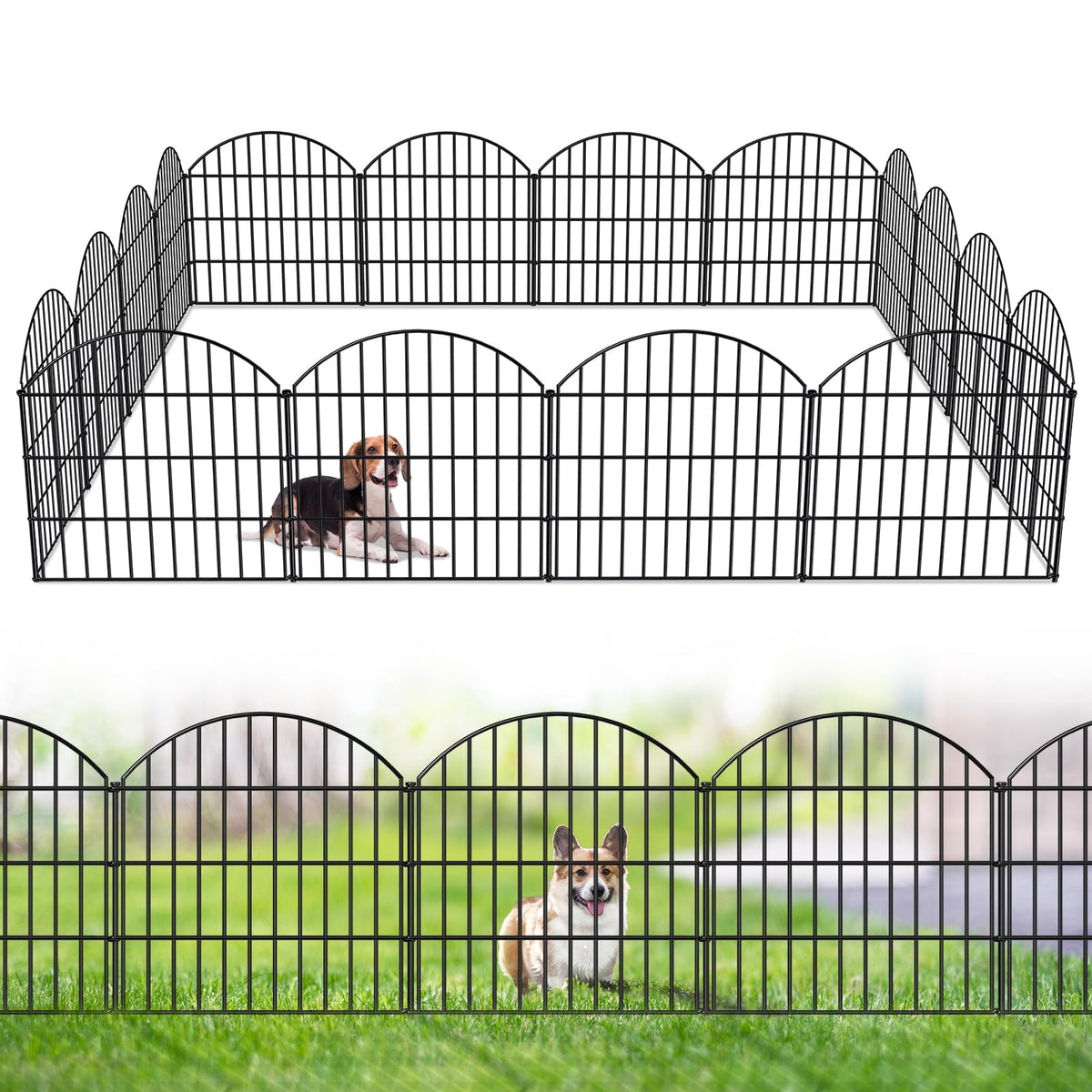 Metal Garden Fence 28 in x 37.3 ft (28"Hx37.3ft (16Panels))