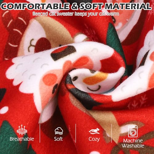 Christmas Cat Sweater Warm Fleece Pet Clothes for Cats Only (Christmas / Large)