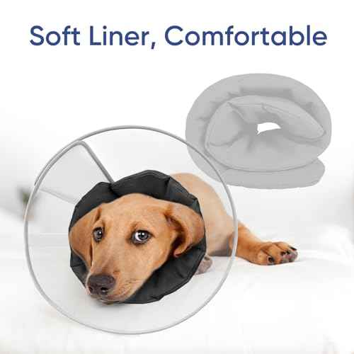 Upgraded Dog Cone with Soft Liner (Black / XL)