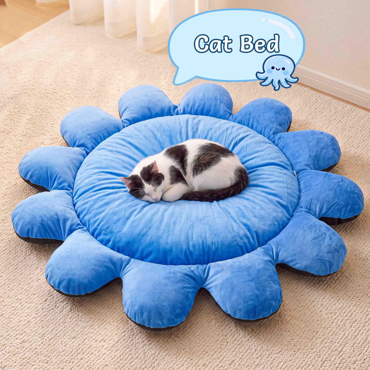 Cat Tunnel Bed with 20 Cat Toys (Blue / Large)