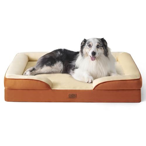 Orthopedic XL Dog Bed Extra Large Washable Original Design (Ember Clay / 42"l X 32"w X 6.5"th)
