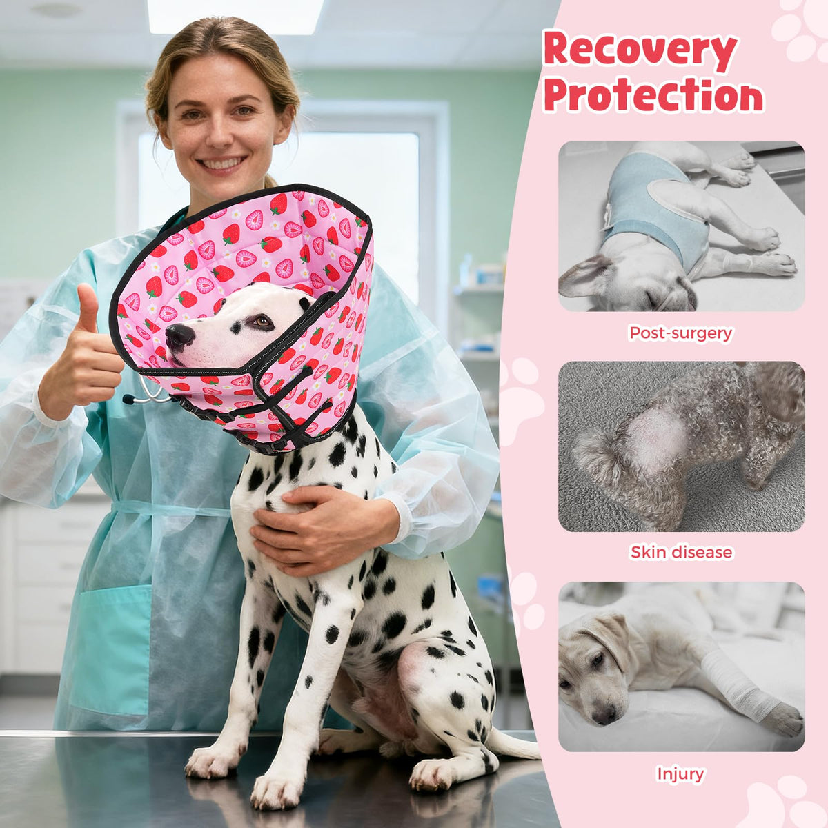 Soft Dog Cone Drawstring (Strawberry / M)