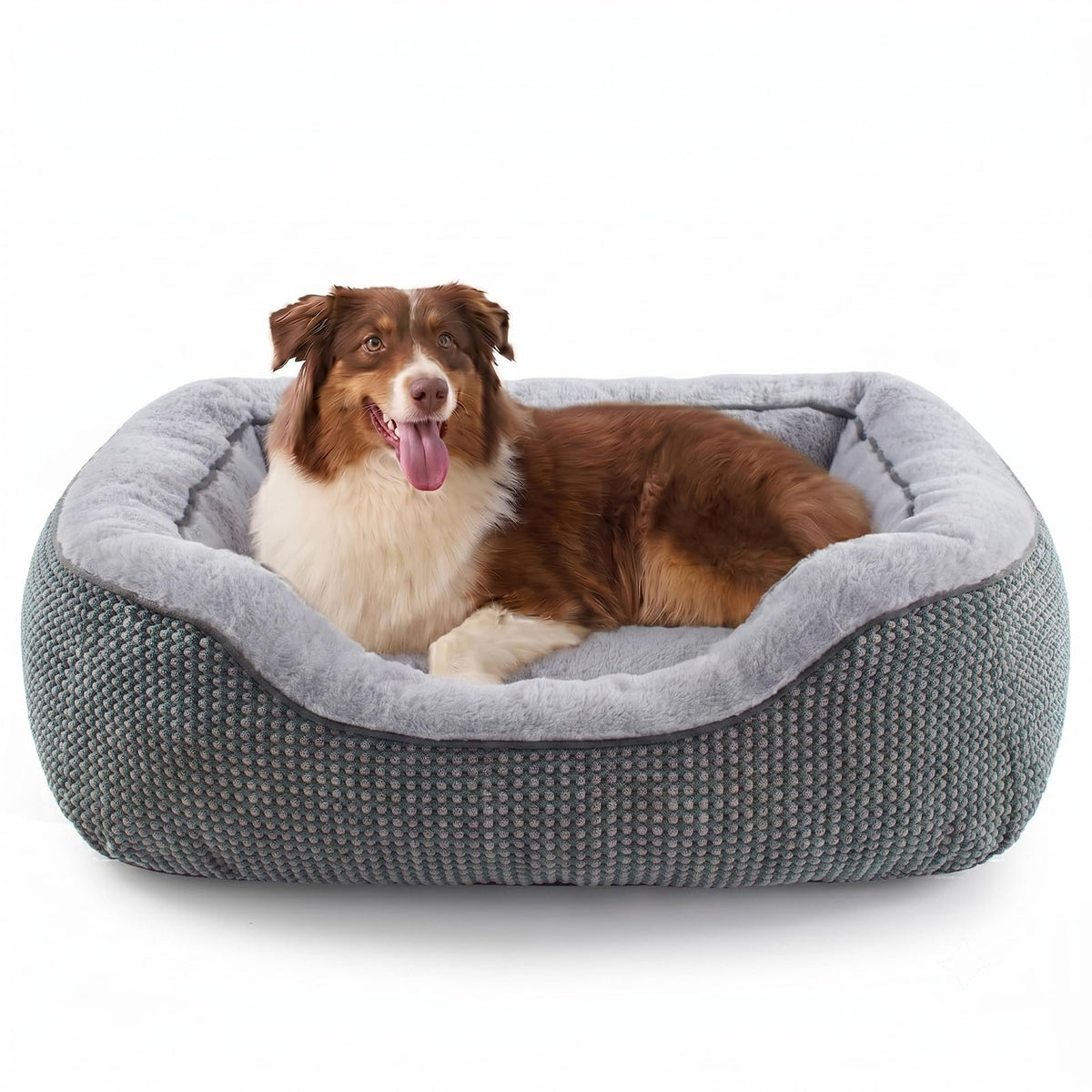 Large Dog Beds Large Sized Dog (L PLUS (38"x28"x8") / Grey)