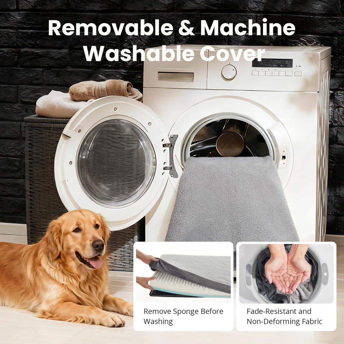 Self Warming Orthopedic Medium Dog Bed (36" x 27" x 3.54" W / 01-Gray)