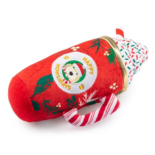 Howliday Cheer Mug Plush Dog Toy (Howliday Cheer Mug (Red, White))