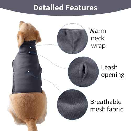 Dog Anxiety Vest with Hoodie Fully Openable Calming Shirt for Dogs Breathable Thunder Jacket for Stress Relief Storm and Firework Anxiety Relief (Grey / Small)