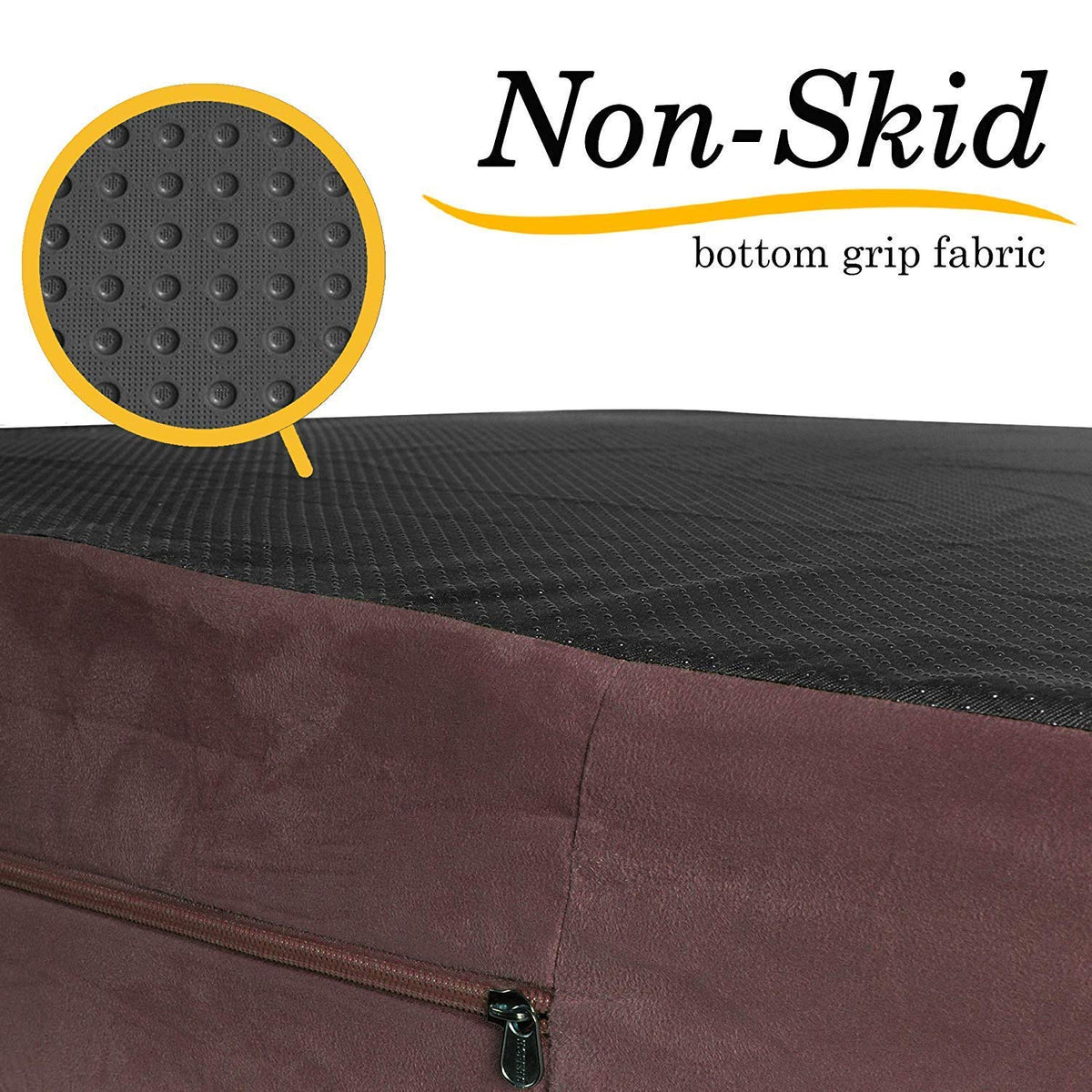 Jumbo Orthopedic Dog Bed (Brown-Plush Top / XL - 50"x34"x10")